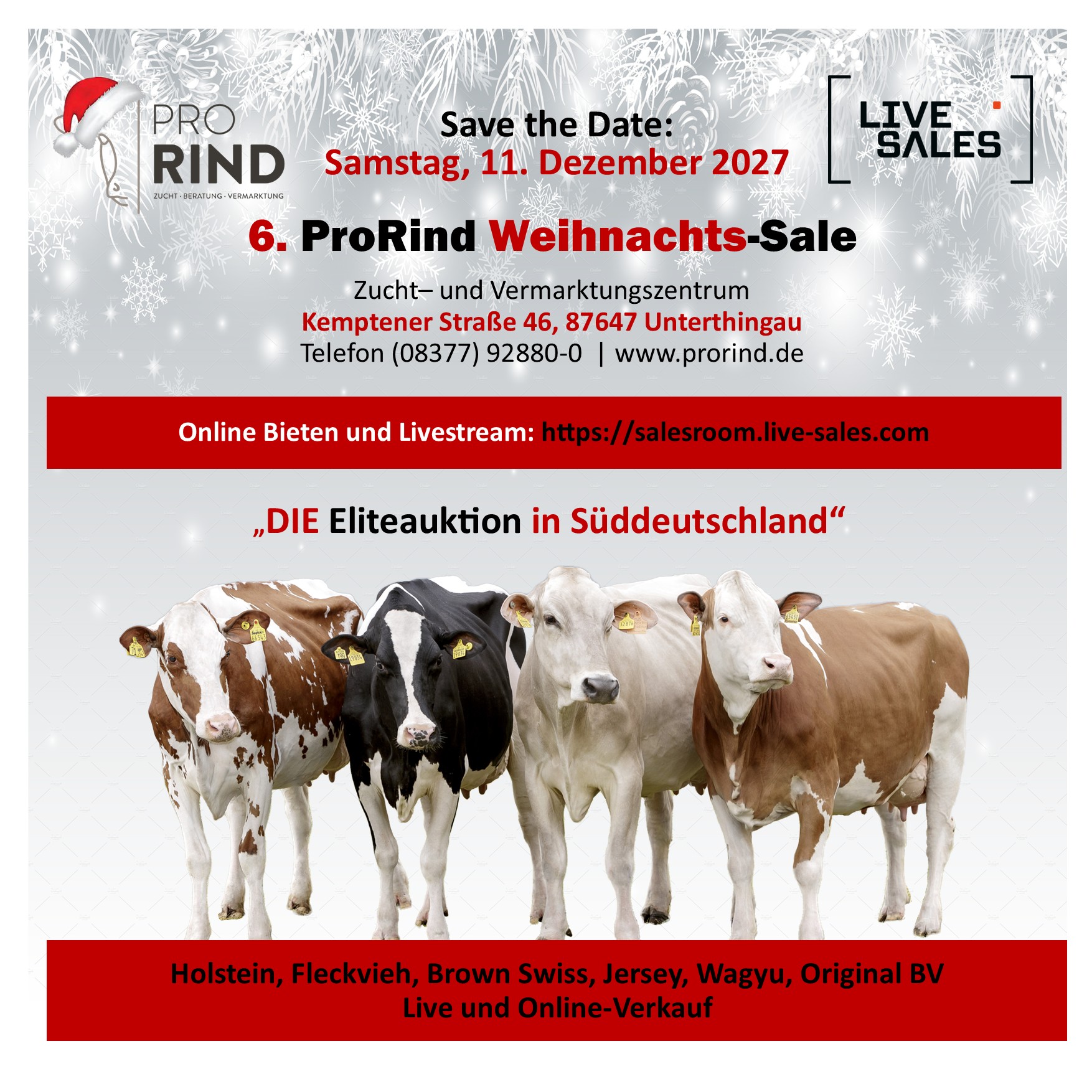 6. ProRind Weihnachts-Sale am Samstag 11.12.2027